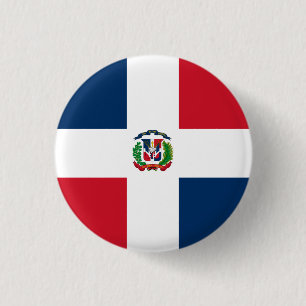 Bóton Redondo 2.54cm Bandeira da República Dominicana