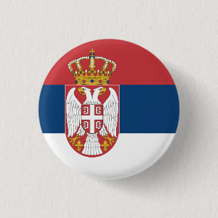 Bóton Redondo 2.54cm Bandeira da Sérvia (sérvia)