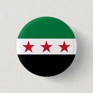 Bóton Redondo 2.54cm Bandeira da Síria (dezembro de 2024)