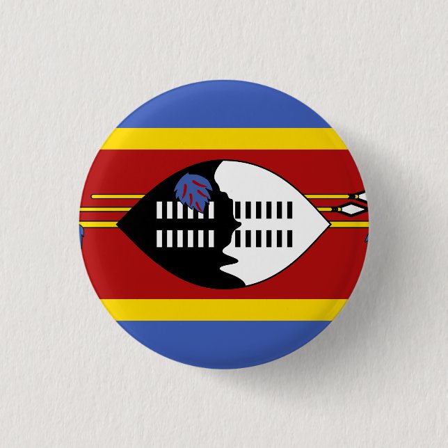 Bóton Redondo 2.54cm Bandeira da Suazilândia (Frente)