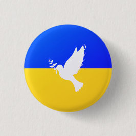 Bóton Redondo 2.54cm Bandeira da Ucrânia - Vara da Paz - Liberdade - Pa