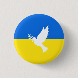 Bóton Redondo 2.54cm Bandeira da Ucrânia - Vara da Paz - Liberdade - Pa