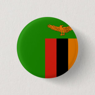 Bóton Redondo 2.54cm Bandeira da Zâmbia