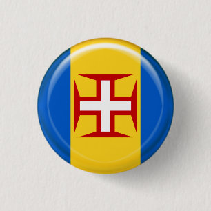 Bóton Redondo 2.54cm Bandeira das ilhas de Madeira