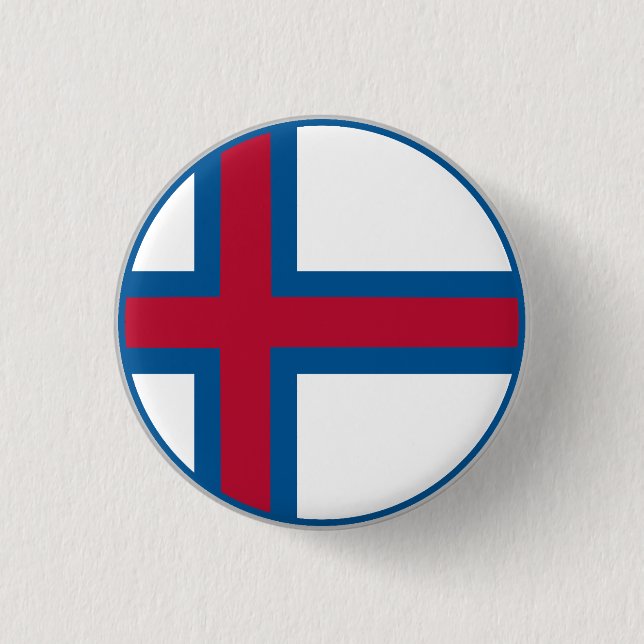 Bóton Redondo 2.54cm Bandeira das Ilhas Faroé (Frente)