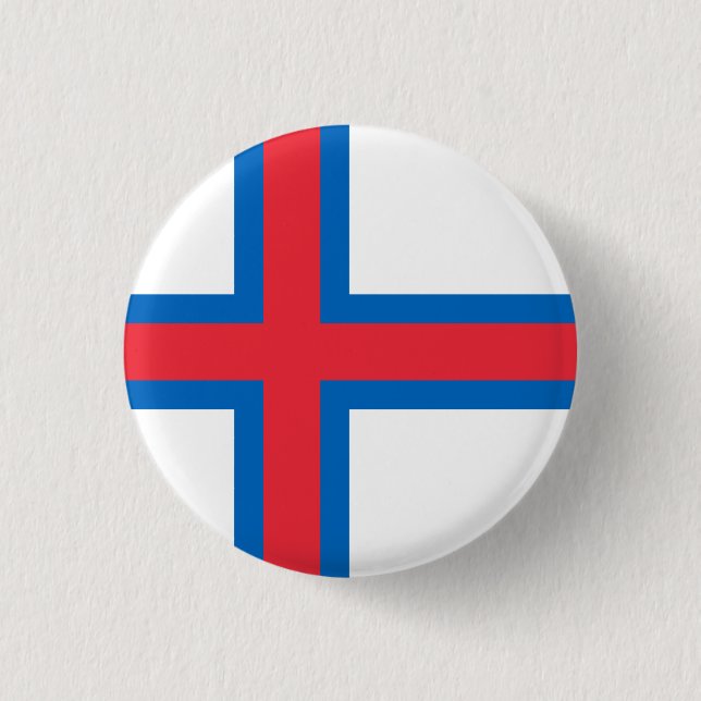 Bóton Redondo 2.54cm Bandeira das Ilhas Faroé (Frente)