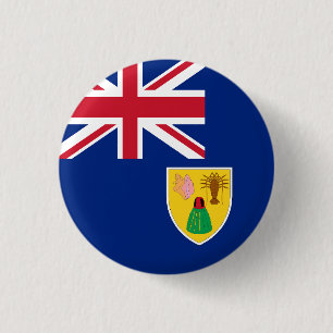 Bóton Redondo 2.54cm Bandeira das Ilhas Turcas e Caicos