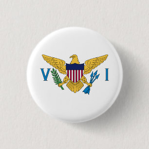 Bóton Redondo 2.54cm Bandeira das Ilhas Virgens Americanas Patriota