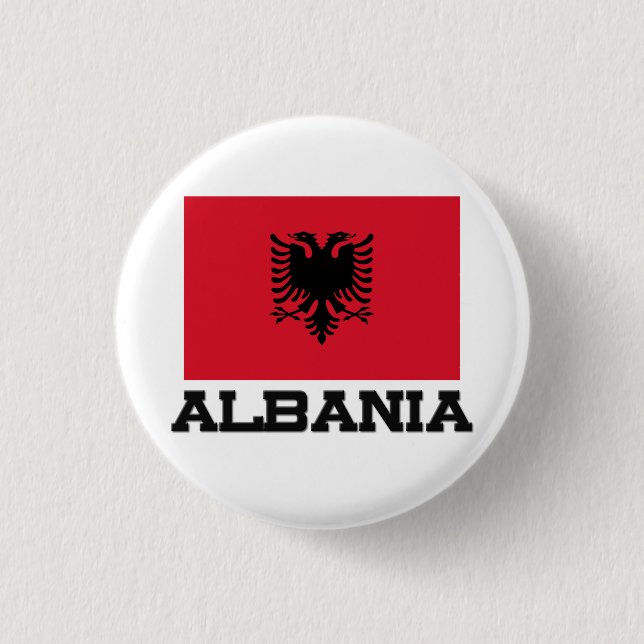 Bóton Redondo 2.54cm Bandeira de Albânia (Frente)
