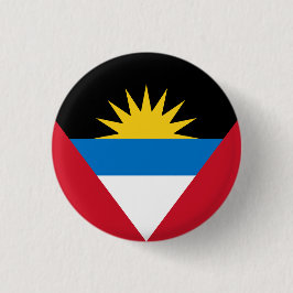 Bóton Redondo 2.54cm Bandeira de Antígua e Barbuda, Antíguan Barbudan