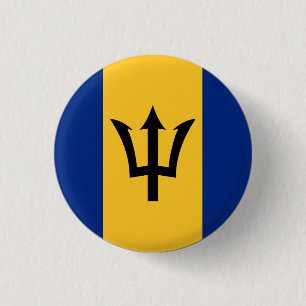 Bóton Redondo 2.54cm Bandeira de Barbados Bajan Caribe de Barbados