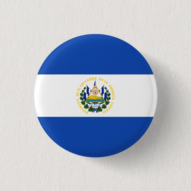 Bóton Redondo 2.54cm Bandeira de El Salvador (Frente)