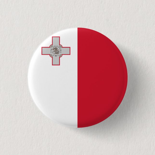 Bóton Redondo 2.54cm Bandeira de Malta (maltês) (Frente)
