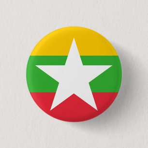 Bóton Redondo 2.54cm Bandeira de Mianmar