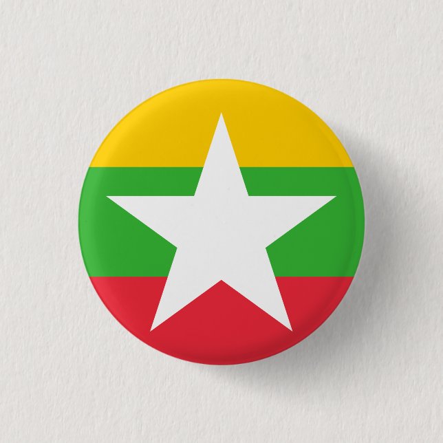 Bóton Redondo 2.54cm Bandeira de Mianmar (Frente)
