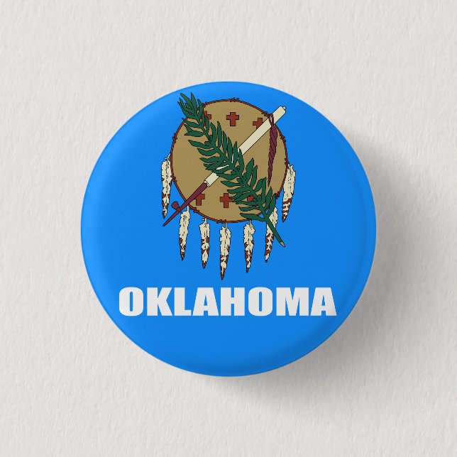 Bóton Redondo 2.54cm Bandeira de Oklahoma  (Frente)