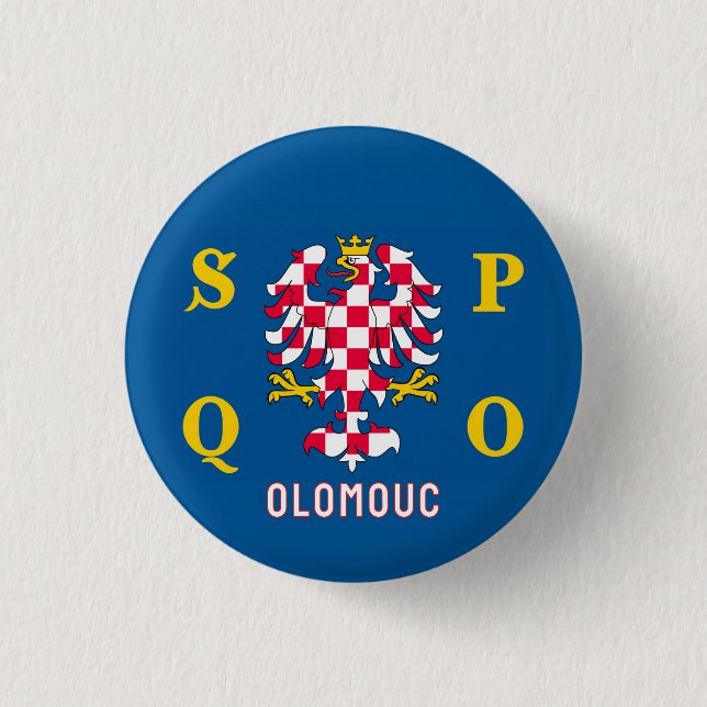 Bóton Redondo 2.54cm Bandeira de Olomouc (Frente)