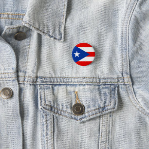 Bóton Redondo 2.54cm bandeira de Porto Rico