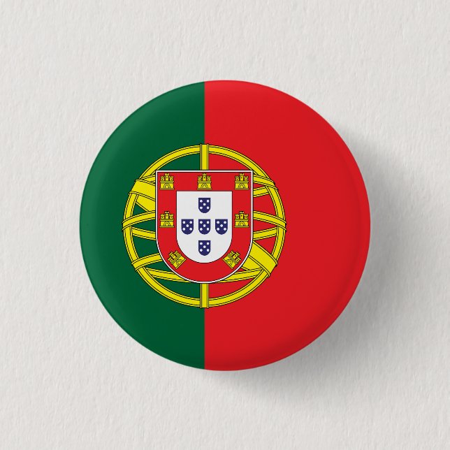 Bóton Redondo 2.54cm Bandeira de Portugal (Frente)