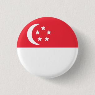 Bóton Redondo 2.54cm Bandeira de Singapura