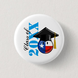 Bóton Redondo 2.54cm Bandeira de sorriso do formando orgulhoso de Texas