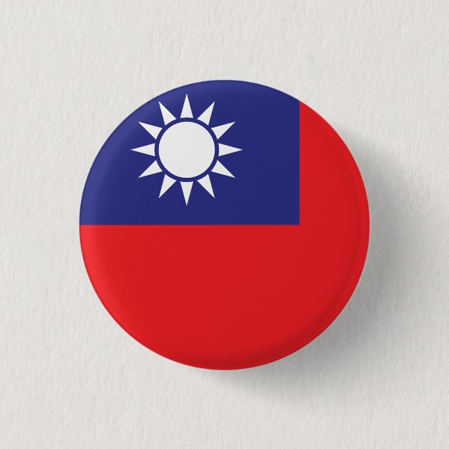 Bóton Redondo 2.54cm Bandeira de Taiwan (Frente)
