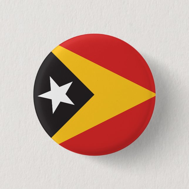 Bóton Redondo 2.54cm Bandeira de Timor Leste (Frente)