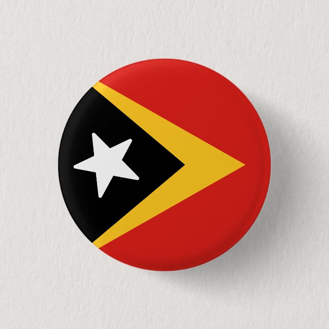 Bóton Redondo 2.54cm Bandeira de Timor-Leste (Frente)