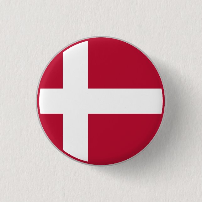 Bóton Redondo 2.54cm Bandeira Dinamarquesa (Frente)
