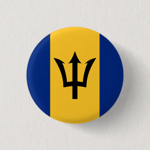 Bóton Redondo 2.54cm Bandeira do Barbado, Bandeira dos Barbados