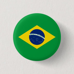 Bóton Redondo 2.54cm Bandeira do Brasil Patriótico