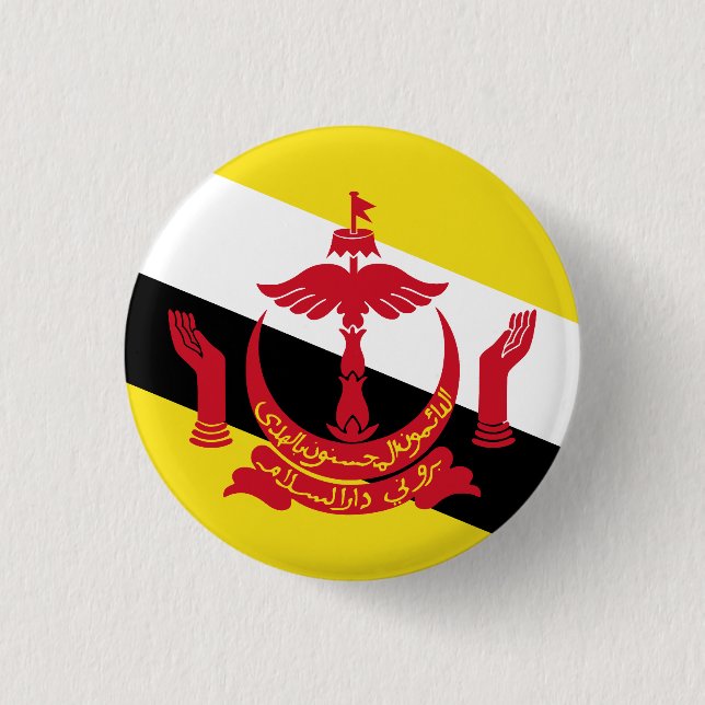Bóton Redondo 2.54cm Bandeira do Brunei (Frente)