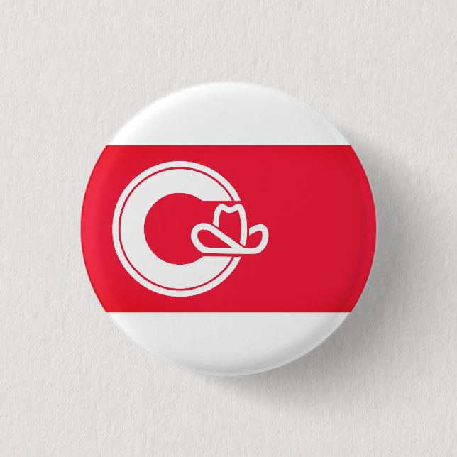 Bóton Redondo 2.54cm Bandeira do Calgary, CANADÁ (Frente)
