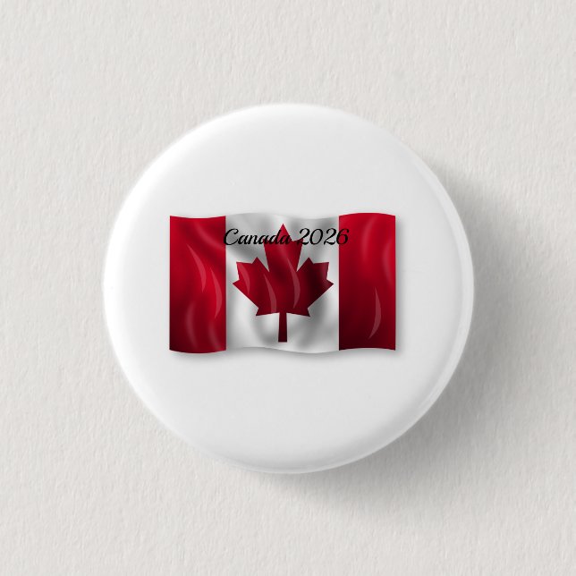 Bóton Redondo 2.54cm Bandeira do Canadá  (Frente)