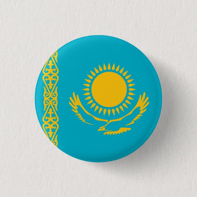 Bóton Redondo 2.54cm Bandeira do Cazaquistão (Frente)