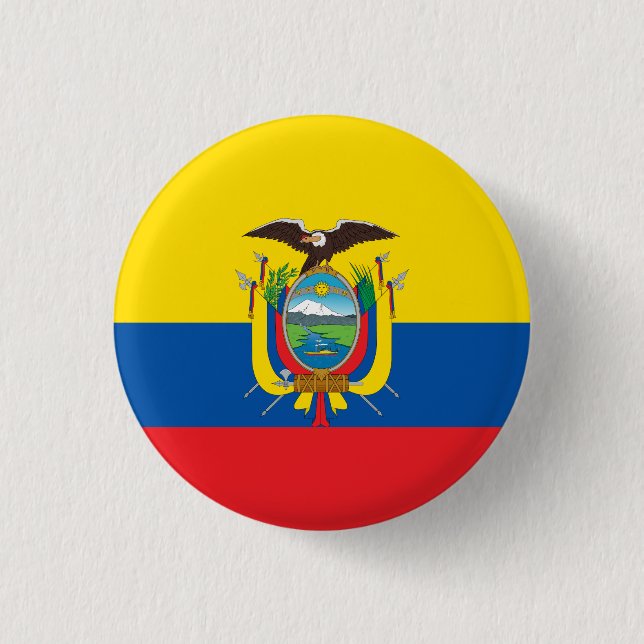 Bóton Redondo 2.54cm Bandeira do Equador (Frente)