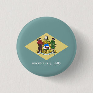 Bóton Redondo 2.54cm Bandeira do Estado de Delaware