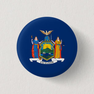Bóton Redondo 2.54cm Bandeira do Estado de Nova York