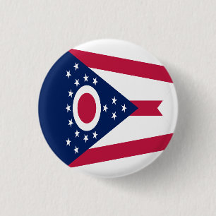 Bóton Redondo 2.54cm Bandeira do Estado de Ohio