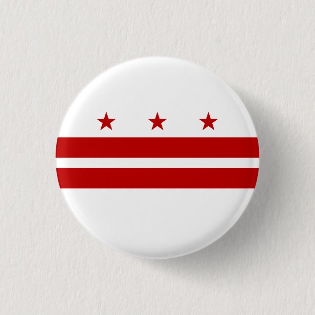 Bóton Redondo 2.54cm Bandeira do Estado de Washington DC (Frente)