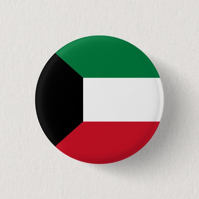 Bóton Redondo 2.54cm Bandeira do Kuwait (Frente)