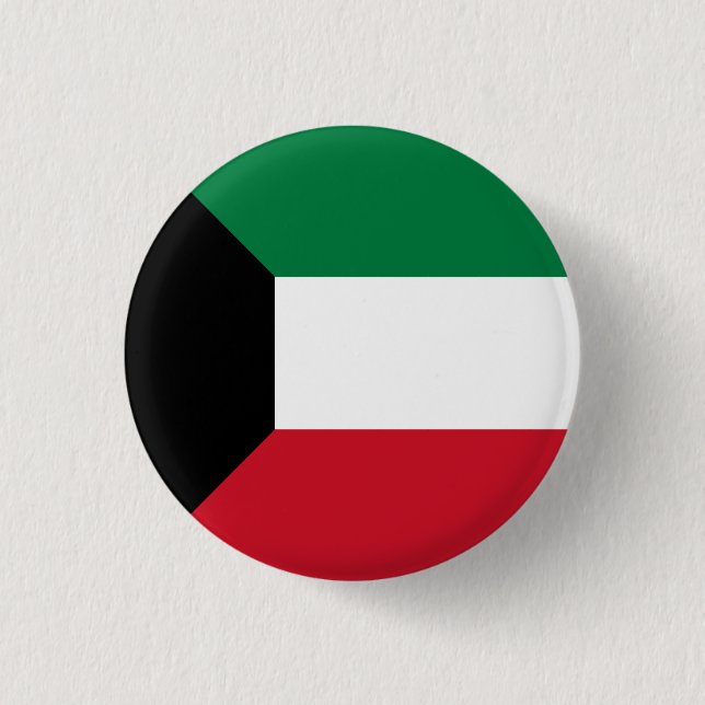 Bóton Redondo 2.54cm Bandeira do Kuwait (Frente)