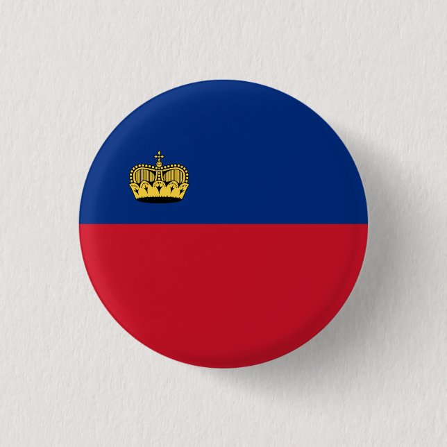 Bóton Redondo 2.54cm Bandeira do Liechtenstein, Bandeira do Liechtenste (Frente)
