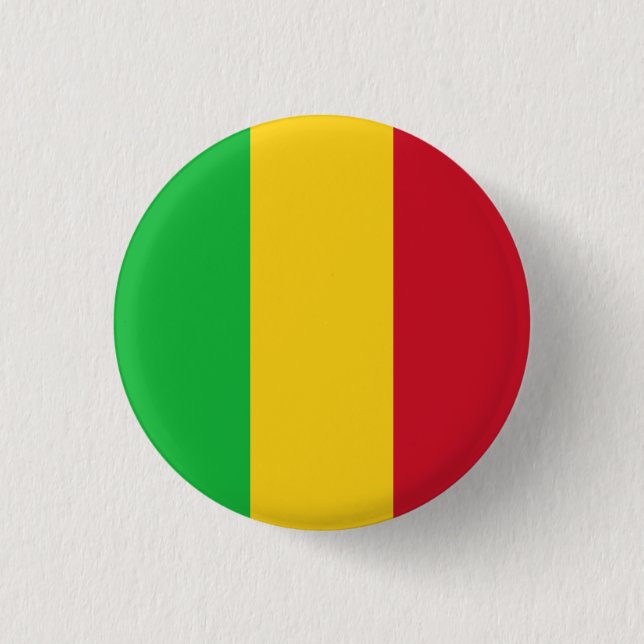 Bóton Redondo 2.54cm Bandeira do Mali, Bandeira do Mali (Frente)