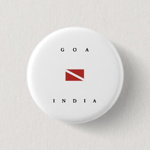 Bóton Redondo 2.54cm Bandeira do mergulho do mergulhador de Goa India