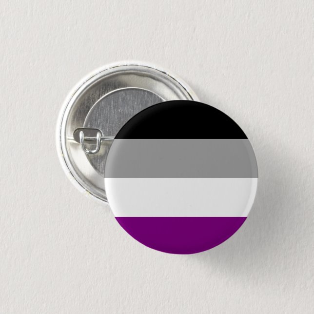 Bóton Redondo 2.54cm Bandeira do Orgulho Assexual (Frente & Verso)