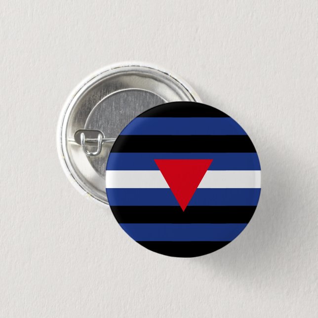 Bóton Redondo 2.54cm Bandeira do Orgulho Queer de Couro (Frente & Verso)