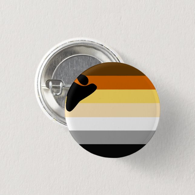 Bóton Redondo 2.54cm Bandeira do Orgulho Urso (Frente & Verso)