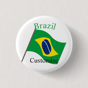 Bóton Redondo 2.54cm Bandeira do País Brasil Thunder_Cove