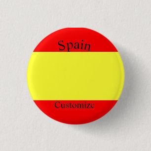 Bóton Redondo 2.54cm Bandeira do País Espanha Thunder_Cove